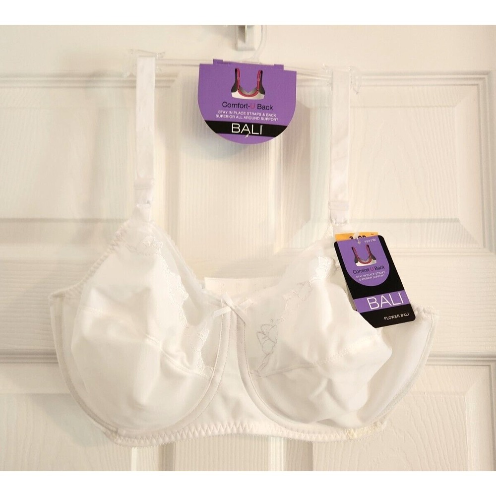 Bali Underwire Bra 38DD Flower Full Coverage Comfort Figure Comfort U Back 0180